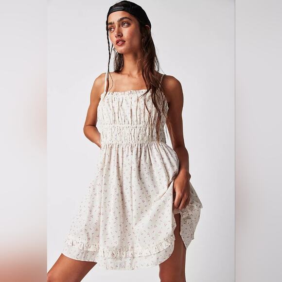 Free People Dresses & Skirts - NEW Free People Gabby cotton white babydoll dress size medium